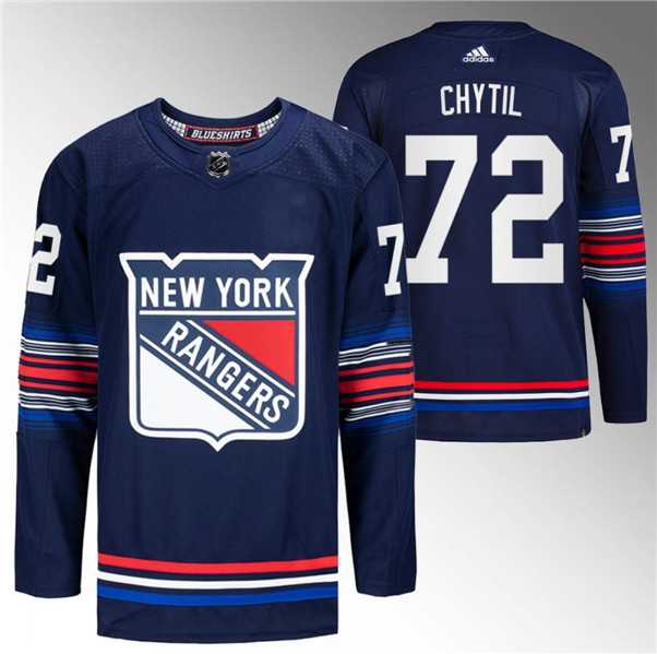 Mens New York Rangers #72 Filip Chytil Navy Stitched Jersey Dzhi->new york rangers->NHL Jersey